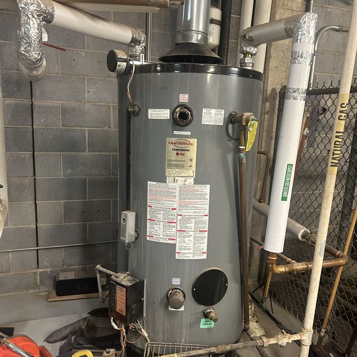 Commercial water heater installation